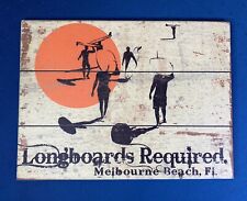 Placa de madeira para prancha de surf longboards exigem decoração de arte de parede Melbourne Beach Flórida comprar usado  Enviando para Brazil