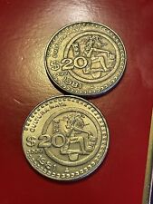 MÉXICO 20 PESOS 1981 KM#486 Lote de Dos Monedas, Borde con Letras Invertidas segunda mano  Embacar hacia Mexico