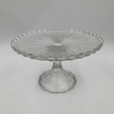 Beautiful Cake Stand Vtg 10 Inch Round Glass Pedestal Cake Stand, used for sale  Shipping to South Africa
