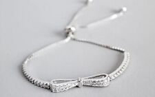 8 Ct Round Cut Lab Created Diamond Bow Shape Bolo Bracelet 14k White Gold Finish for sale  Shipping to South Africa