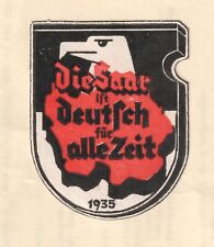 Usado, Selo pôster Alemanha Die SAAR ist Deutsche alle Zeit 1935 comprar usado  Enviando para Brazil