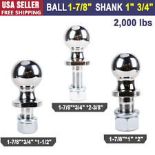 Trailer Hitch Ball 1-7/8-Inch Diameter With 3 Size Shank & Length 2000 lb Chrome for sale  Shipping to South Africa