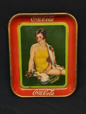 Bandeja para servir refrescos Coca-Cola 1929 original vintage letrero de botella de niña nadadora segunda mano  Embacar hacia Argentina