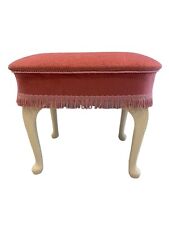 Sherborne Dressing Table Stool Seat Pink Fringes Queen Anne Legs Vintage VGC for sale  Shipping to South Africa