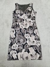 Hobbs Pencil Dress Size 12 UK Grey Roses Floral Sleeveless Wedding Guest for sale  Shipping to South Africa