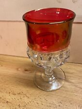 Vintage Kings Crown Ruby Red Flash Thumbprint wine water glass 2 3/4” x 5 3/4" for sale  Shipping to South Africa
