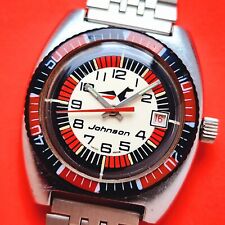 Johnson Outboard boat Watch Vintage Mechanical Movt Rotatable Bezel 10557 Mens for sale  Shipping to South Africa