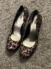 Zapatos de vestir Fioni con estampado de leopardo animal tacones de plataforma tacones de aguja talla 7 ¡Usados en excelente condición! segunda mano  Embacar hacia Argentina