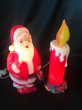 Vintage Christmas Blow Molds Empire Santa Claus And Candle 14" Beautiful & WORKS for sale  Great Falls