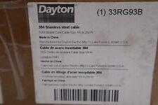 DAYTON 33RG93B STAINLESS STEEL CABLE TYPE 304 STOCK #3257 for sale  Shipping to South Africa