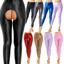 Women Pants Elastic Waistband Skinny Glossy Stretchy Athletic Workout Yoga Pant for sale  Shipping to South Africa