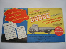 1936 DODGE 3 TON TRUCK MULLETT'S MOTOR WORKS LTD BRISTOL ADVERTISING  BLOTTER for sale  VERWOOD