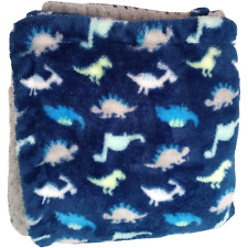 Cobertor de pelúcia Zak & Zoey azul cinza dinossauro bebê menino texturizado amoroso, usado comprar usado  Enviando para Brazil