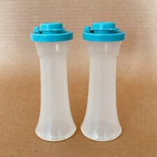 Usado, Tupperware Salt & Pepper Shakers Conjunto de 2 Pequenos 4” Ampulheta #831 Selo Azul-petróleo comprar usado  Enviando para Brazil