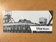 Manton colliery card. for sale  BARNSLEY