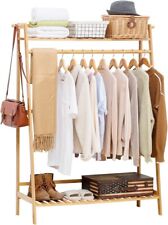 COPREE Bamboo Garment Coat Clothes Hanging Heavy Duty Rack with top Shelf NEW for sale  Shipping to South Africa