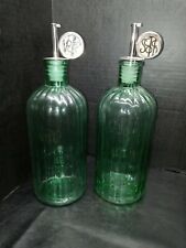 "Antiguas botellas de sifón verde con vertidos de punta inclinable de vodka y escocés de 12"" X 4" segunda mano  Embacar hacia Argentina