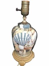 Used, SEASHELL Filled Glass Table Lamp Gorgeous Shells Coastal Beach 🐚 Decor 1970s for sale  Shipping to South Africa