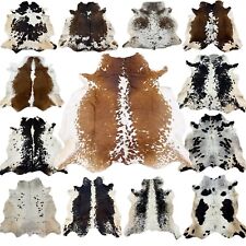 REAL COW HIDE SKIN RUGS Leather MAT AUTHENTIC AnimalPrintsDecor GENUINE 9-25SqFt for sale  Shipping to South Africa