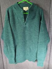 Suéter pescador lã Henley vintage LL Bean masculino grande alto fio caminhada verde comprar usado  Enviando para Brazil