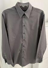 Usado, Camisa social masculina Giorgio Armani 40-15,3/4 polegadas cinza feita na Itália 100% algodão comprar usado  Enviando para Brazil