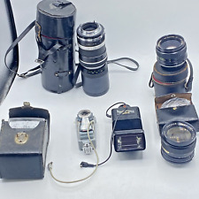 Lote de lentes y accesorios para cámara Minolta Rokunar medidor de flash tiristor segunda mano  Embacar hacia Argentina