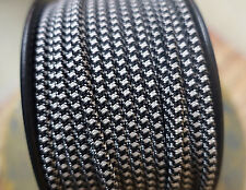 Cabo coberto de pano plano preto/branco 2 fios, 18ga estilo vintage abajur tecido de náilon comprar usado  Enviando para Brazil
