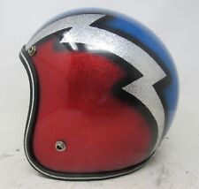 Capacete de rosto aberto vintage da década de 1970 / capacete 3/4 / vermelho branco azul / imperdível! comprar usado  Enviando para Brazil
