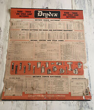 Drydex batteries chart for sale  UK