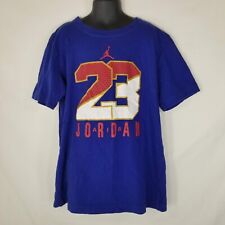 Camisa gráfica masculina Jordan 23 Jumpman azul manga curta algodão tamanho grande L 12 13 comprar usado  Enviando para Brazil
