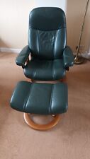 green leather chair arm for sale  CONGLETON