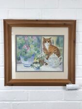 Cat By Lesley Holmes Framed Print 17x18" #GA5195 #JG for sale  Shipping to South Africa