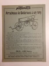 ANCIENNE PUBLICITE  ARRACHEUSE BETTERAVES POMMES DE TERRE AUTOMOTO 1928 d'occasion  France
