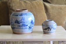 TWO ANTIQUE CHINESE PORCELAIN BLUE AND WHITE GINGER JAR MING?  for sale  Shipping to Canada