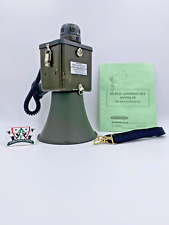 MEGAPHONE PUBLIC ADDRESS SET AN/PIQ-5B 15V DC COMSPACE CORP OD GREEN WITH BAG, used for sale  Shipping to South Africa