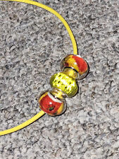 Gelbe kunstlederkette perlen gebraucht kaufen  Hannover