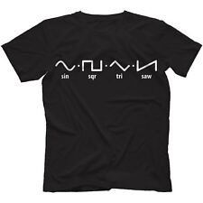 Waveforms T-Shirt 100% Cotton Synthesiser Analog Retro Saw Tooth Sine Square myynnissä  Leverans till Finland