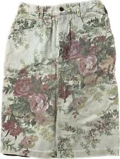 Falda de mezclilla vintage de jardín secreto floral rosa de colección años 80 hasta la rodilla  segunda mano  Embacar hacia Argentina