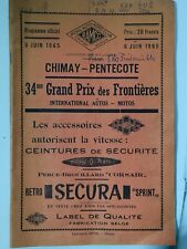 Carreras de autos y motocicletas CHIMAY (Bélgica) F3 1965 programa FIRMADO 6 de junio segunda mano  Embacar hacia Argentina