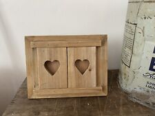 Rustic Shaker Style Wooden Picture Photo Frame With Heart Shutter Doors 24x18cm for sale  Shipping to South Africa
