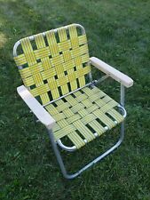 Césped silla plegable de aluminio vintage con membranas amarillo sol terraza patio segunda mano  Embacar hacia Spain