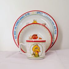 Juego de 3 platos de porcelana de colección Sesame Street taza plato pájaro grande Bert Ernie, usado segunda mano  Embacar hacia Argentina