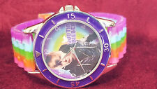 Kids Justin Bieber Time Quartz Watch, multicolored face and band, used for sale  Shipping to South Africa