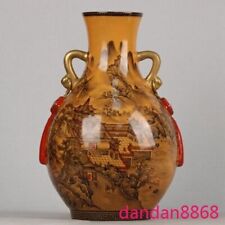 Usado, 15" Antiguo Esmalte China Porcelana Paisaje Zun Taza Botella Olla Jarrón Tarro Estatua segunda mano  Embacar hacia Argentina