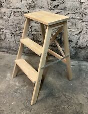 SMALL WOODEN FOLDING STEPS STEP LADDER for sale  Shipping to South Africa