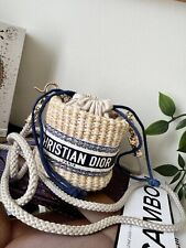 Auténtico Christian Dior Paja Mimbre Mini Bolsa Cesta Bolso de hombro Novedad segunda mano  Embacar hacia Mexico