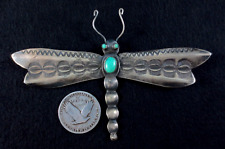 Vintage Navajo Manta Pin - srebro szterlingowe i turkus - ważka na sprzedaż  Wysyłka do Poland