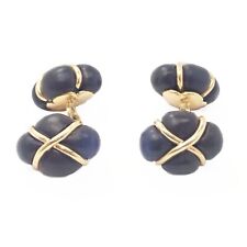 Authentic! Trianon 18k Yellow Gold Ebony Wood Chain Cufflinks for sale  Shipping to South Africa