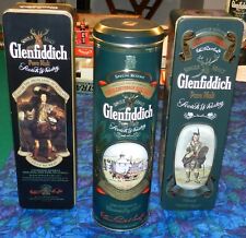 Lote de 3 latas vintage de uísque escocês de malte puro Glenfiddich com garrafas comprar usado  Enviando para Brazil