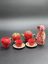 Usado, Juego de mini olla de té en miniatura de colección fresa 10 piezas novedad fruta con muñeca de paja segunda mano  Embacar hacia Argentina